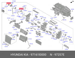 ПРИВОД ЗАСЛОНКИ ОТОПИТЕЛЯ САЛОНА, 10ВТ 97161-L0000 97161L0000 HYUNDAI KIA