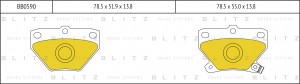 колодки дисковые! з.\ToyotaYaris 1.0-1.5/1.4D 99>/Celica1.8 WT-i 99> BB0590 BLITZ