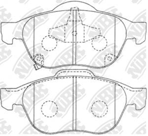 Колодки тормозные TOYOTA Avensis (99-03) (1.6/2.0),Verso (01-) передние (4шт.) N PN1236 NIBK