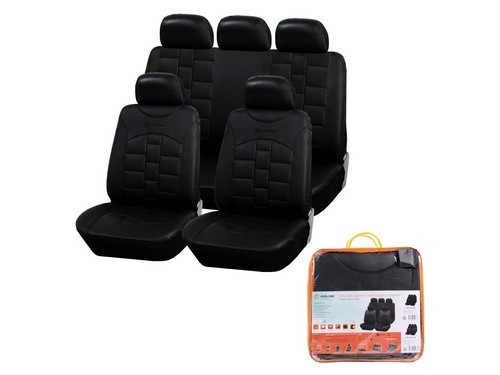 Авточехлы универсальные экокожа черные (11 предм.) Monarch AIRLINE ACS-UEL-04 AIRLINE