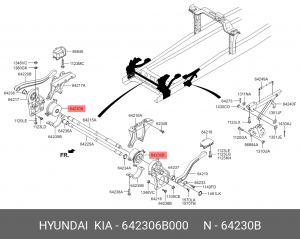 Втулка HYUNDAI HD120 дв.D6GA подушки кабины OE 642306B000 HYUNDAI KIA
