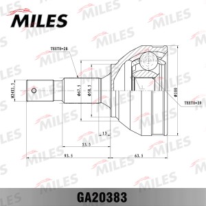 ШРУС наружный PEUGEOT 407 2.0 04- (GKN 305342) GA20383 GA20383 MILES
