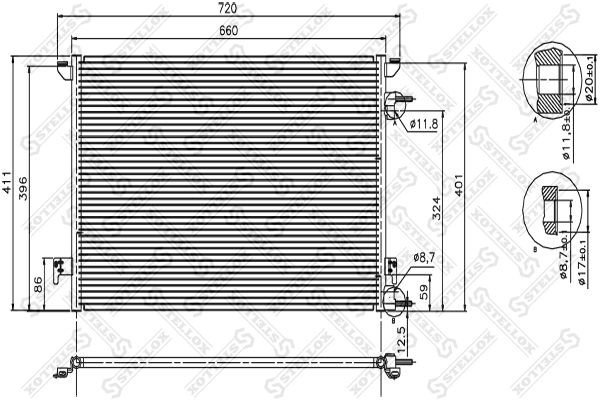радиатор конд.\ Opel Vectra C 2.0/2.2TDi 02> 10-45210-SX STELLOX