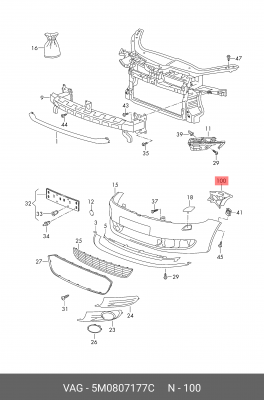 VW GOLF V PLUS (2005>) 5M0 807 177 C VAG