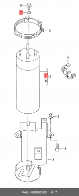 VW TRANSPORTER T5 (2003>) 6,3*2,16*10,5 N 909 557 03 VAG