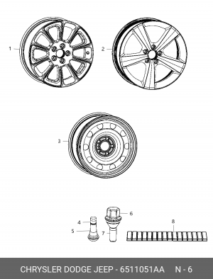 БОЛТ КОЛЕСА  06511051AA 6511051AA CHRYSLER