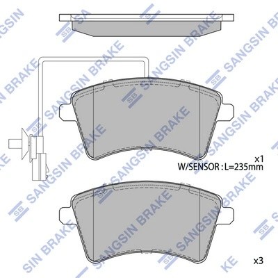 Колодки тормозные дисковые Renault Kangoo 1.6/1.5dCi 08 SP4059A SP4059A SANGSIN