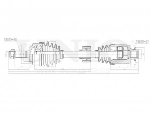Привод в сборе передний правый CVJ-10042 UNIO