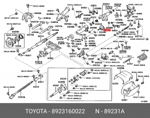 мотор регулировки рулевой колонки!\ Toyota 89231-60022 TOYOTA