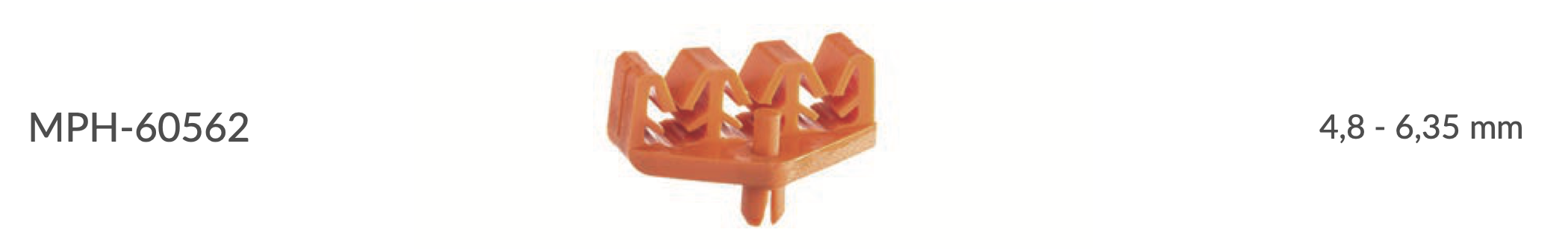 Клипса (пластик) дкрепления торм. трубок 4,8-8мм MPH6.0562 MPH-60562 WP