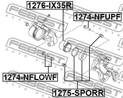 Ремкомплект задн суппорта 1275-SPORR 1275-SPORR FEBEST