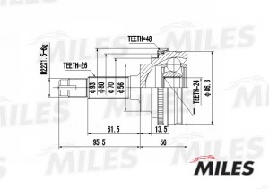 ШРУС наружный TOYOTA COROLLA/RAV 4 1.6-2.0 87- (с ABS) (GKN 303587) GA20482 GA20482 MILES