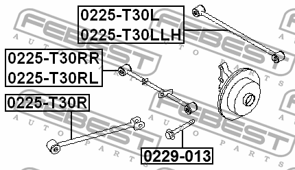 Рычаг подвески 0225-T30R 0225-T30R FEBEST