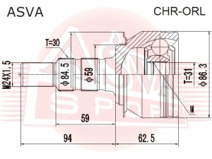 ШРУС НАРУЖНЫЙ 31X54X30 CHRORL CHR-ORL ASVA