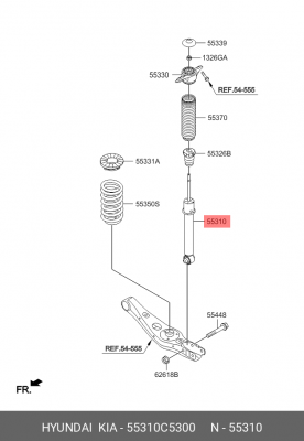 Амортизатор HYUNDAI ix35 (10-) (4WD) KIA Sportage (10-) (4WD) задний левый/правы 55310C5300 HYUNDAI KIA
