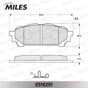Колодки тормозные задние (Смесь CERAMIC серия PRO) SUBARU IMPREZA 2.0 11.02- (TR E510251 MILES