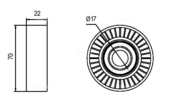 Ролик ремня приводного GTA-0170 GTA0170 GMB