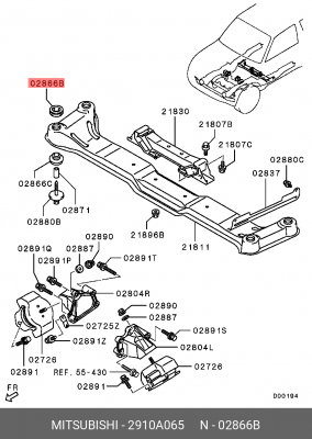 Втулка MITSUBISHI ОЕ 2910A065 MITSUBISHI