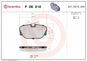P06010 колодки дисковые передние!\ BMW E30 1.6i-2.5i/2.4D/TD 83-94 P06010 BREMBO