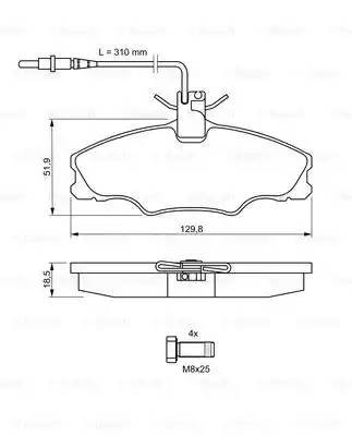 0 986 424 227 603 04=571897X !колодки дисковые п.\Peugeot 406 1.6/1.8 &16V/1.9TD 0 986 424 227 BOSCH