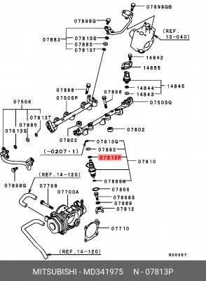 КОЛЬЦО,НАГНЕТАТ.ТРУБОПРОВ.ТОПЛ.ИНЖЕКТОРА MD341975 MD341975 MITSUBISHI