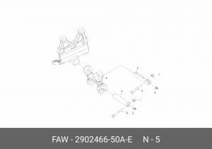 Серьга FAW CA4180 передней рессоры OE 2902466-50A-E FAW