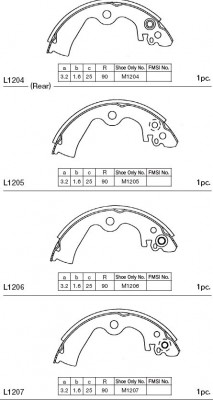 Колодки тормозные барабанные Nissan Micra, March K11 92-02 K1204 K1204 MK KASHIYAMA