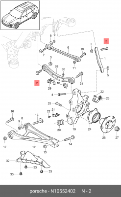БОЛТ / SCHRAUBE N10552402 N 105 524 02 VAG