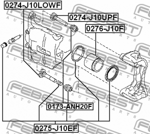 Направляющая передн суппорта верхняя NISSAN QASHQAI, X-TRAIL T31 0274-J10UPF 0274-J10UPF FEBEST