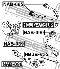 Сайлентблок переднего нижнего рычага NAB-090 FEBEST