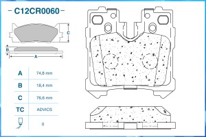 Тормозные колодки задние Low Metallic C12CR0060 C12CR0060 CWORKS