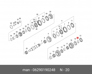 Стопорное кольцо 80X3,20 06290190248 MAN