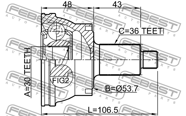 ШРУС 2310-036 2310-036 FEBEST