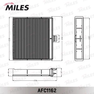 Фильтр салона угольный RENAULT SCENIC II (FILTRON K1167A MANN CUK2430) AFC1162 AFC1162 MILES