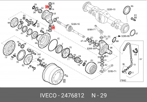 Подшипник шкворня поворотной цапфы 2476812 IVECO 2476812 IVECO