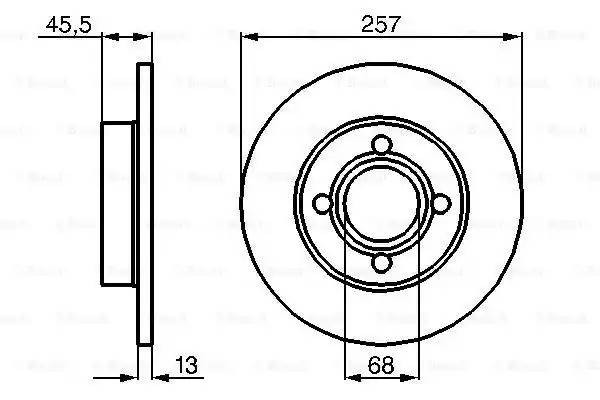 AUDI 100 >83 / A80 86-91 256x13x4 0 986 478 016 BOSCH