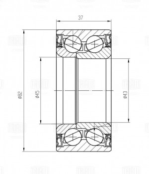 Подшипник ступицы VW Passat B5 (96-) перед. 82мм  (CS 1802) CS 1802 TRIALLI