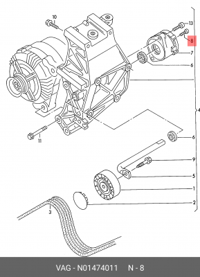 винт с цилиндрической головкой! M6x16\ Audi N 014 740 11 VAG