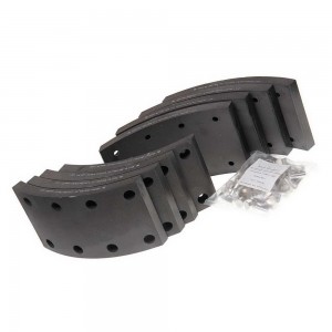 Накладка тормозной колодки УРАЛ-55571Х сверленая расточенная комплект 8шт. с зак 35033013 MEGA POWER