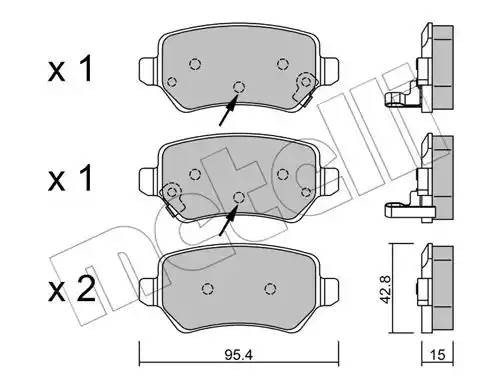 колодки дисковые задние!\ Opel Astra G 1.8-2.2DT 01-04 /Zafira 2.2i/DTi 01> 2205422 METELLI