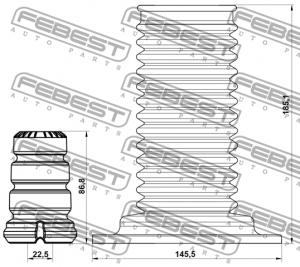 Пыльник передн амортизатора с отбойником комплект TOYOTA COROLLA 2006-2013 TSHB- TSHB-ADE150F-KIT FEBEST