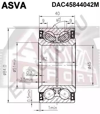 ПОДШИПНИК СТУПИЧНЫЙ С МАГНИТНЫМ КОЛЬЦОМ АБС  DACM45844042 DACM45844042 ASVA