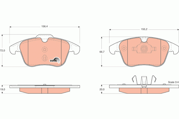Колодки передние FORD GALAXY, MONDEO IV, VOLVO S60 II, S80 II GDB1683 GDB1683 TRW
