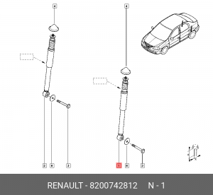 амортизатор задний газовый!\ Renault Logan 1.4/1.6 04> 8200742812 RENAULT