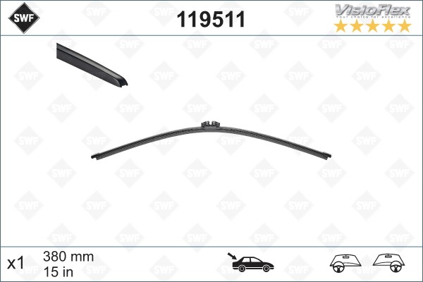 Щетка стеклоочистителя BMW X5 (E70) (07-) VOLVO XC90 (09-) 380мм задняя Visiofle 119511 SWF