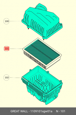 Фильтр воздушный Haval Dargo HAVAL 1109101XGW01A 1109101XGW01A GWM