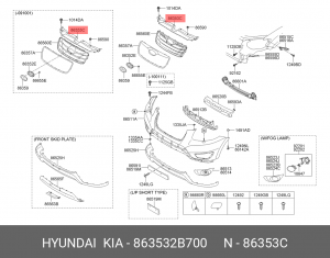 Кожух HYUNDAI Santa Fe (09-12) радиатора верхний OE 863532B700 HYUNDAI KIA