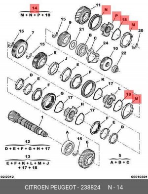 синхронизатор КПП!\ Citroen C5/C8/Jumpy/Jumper, Peugeot 406/607/807/Expert/Boxer 2388 24 CITROEN PEUGEOT