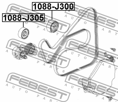 Ролик обводной CHEVROLET CAPTIVA 2010- 1088-J305 1088-J305 FEBEST