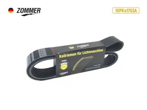Ремень 1703 (10PK) генератора КАМАЗ дв. Cummins усил. 10PKX1703A ZOMMER
